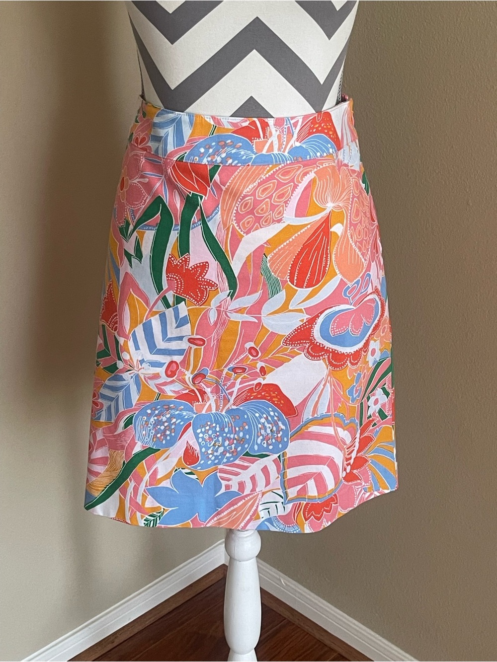 Talbots - Multi Tropical Print Mini Skirt - Size: 12